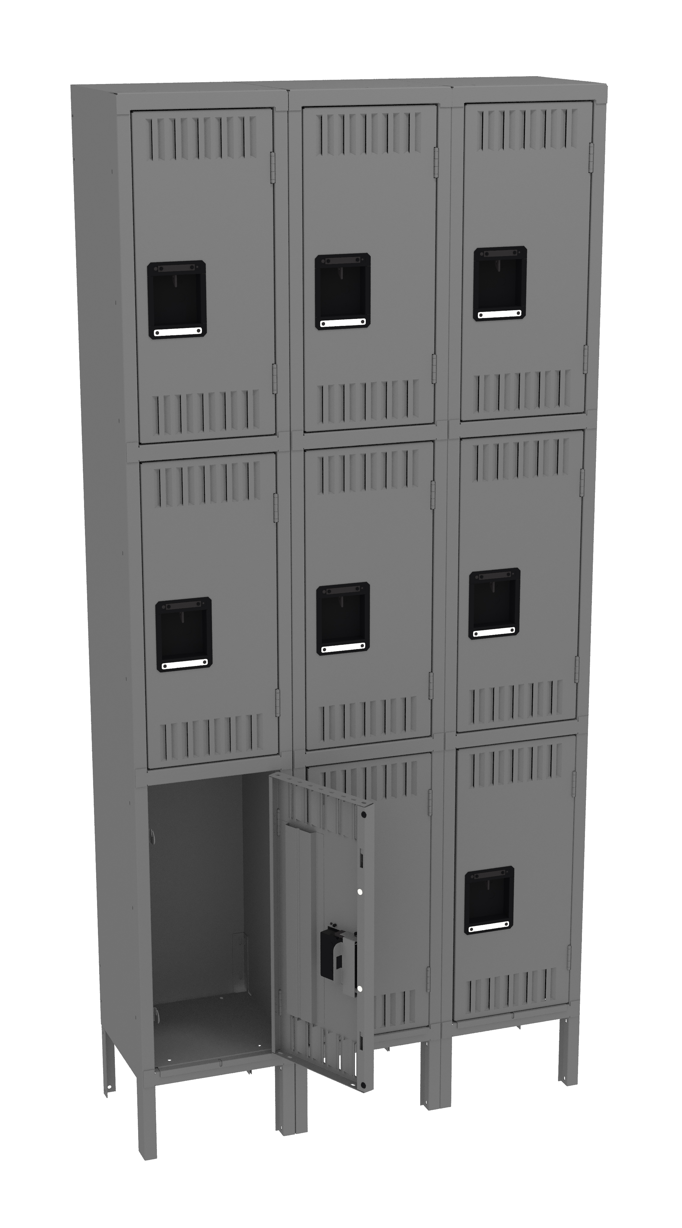 Tennsco - Storage Made Easy Locker Legs Wide (Assembled) With Three - Triple - Tier