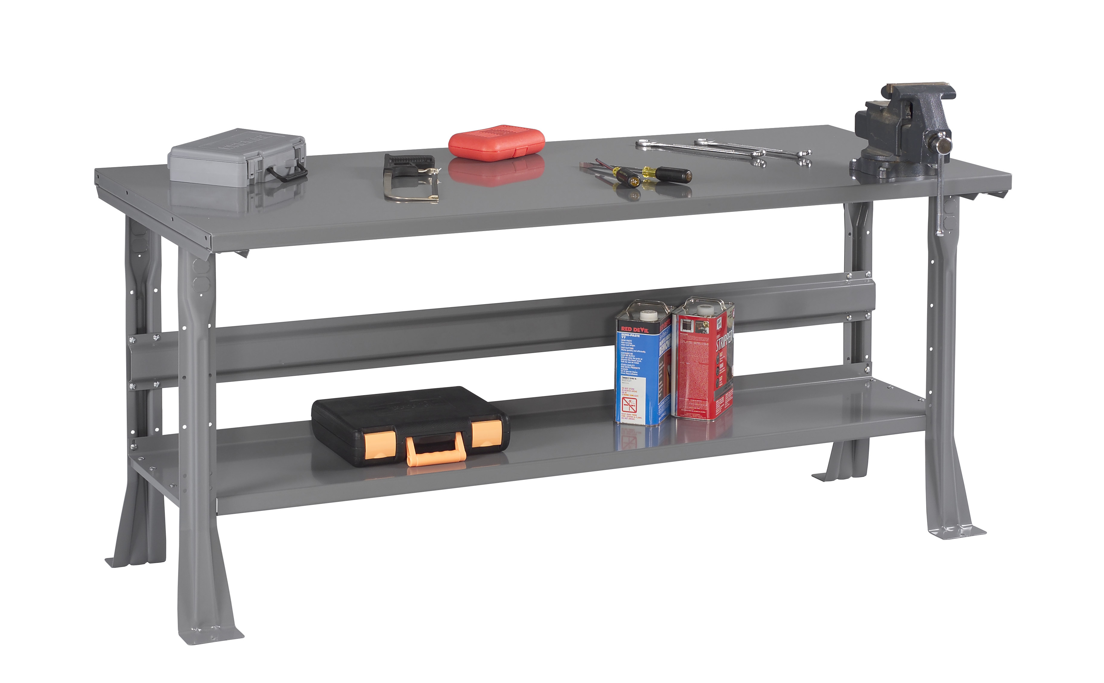 Tennsco - Storage Made Easy - Flared Leg Workbench With Steel Top And ...